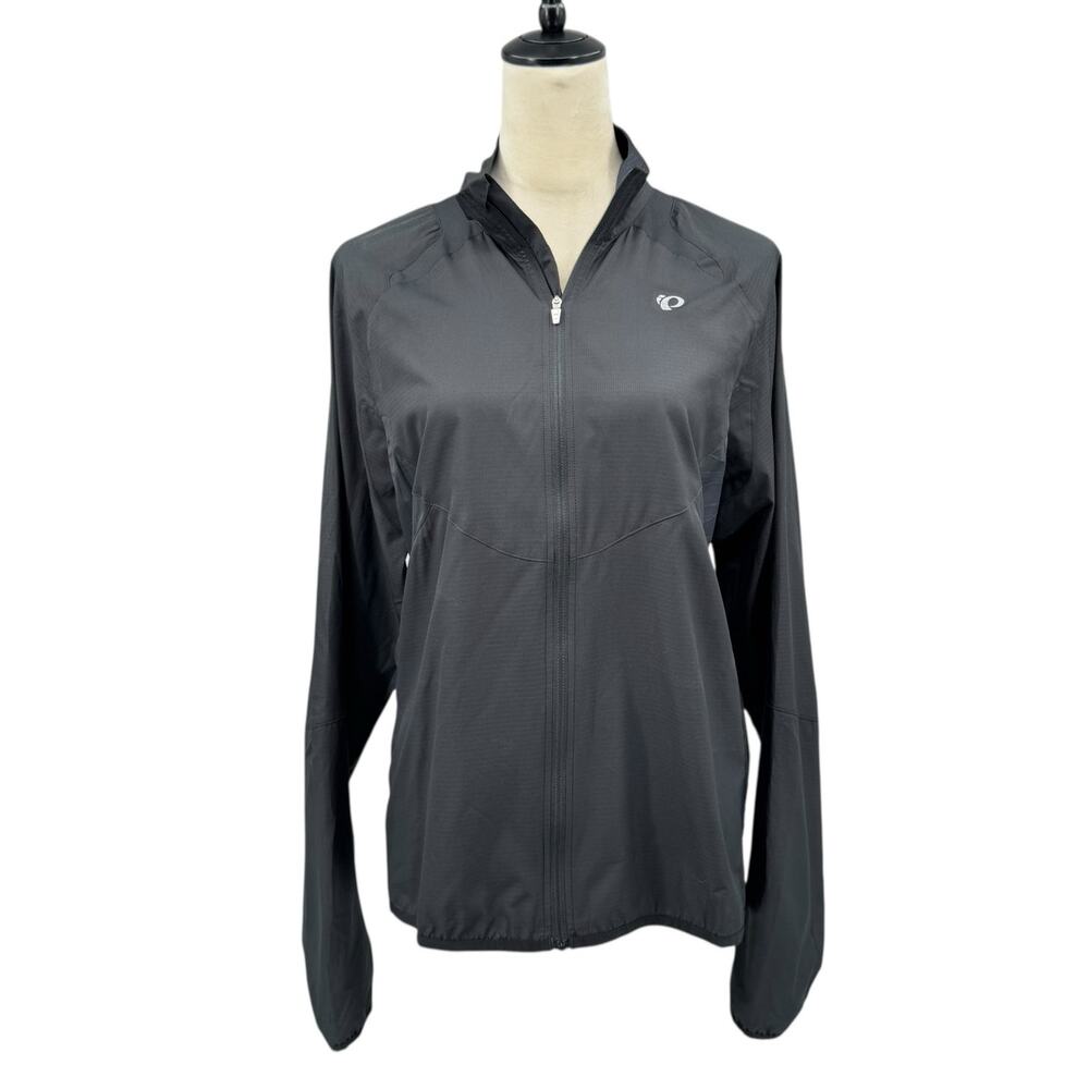 Pearl Izumi Men's Solid Black Zip Up Windbreaker Lightweight Cycling Fly Jacket